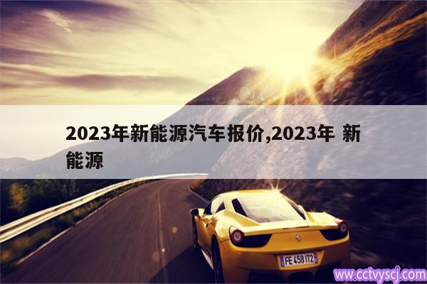 2023年新能源汽车报价,2023年 新能源 